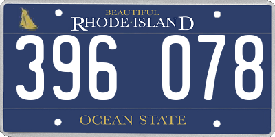 RI license plate 396078