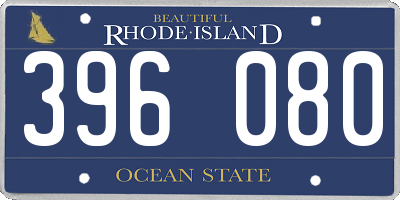 RI license plate 396080
