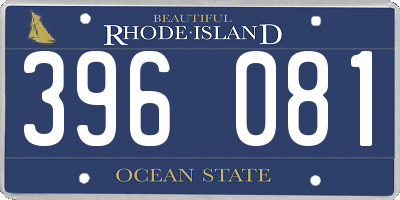 RI license plate 396081