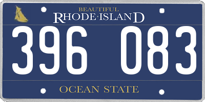 RI license plate 396083