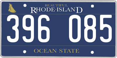 RI license plate 396085