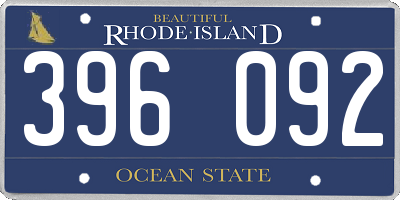 RI license plate 396092