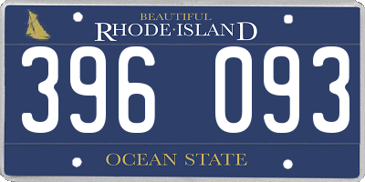 RI license plate 396093