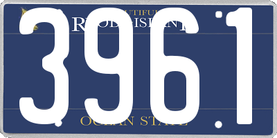 RI license plate 3961