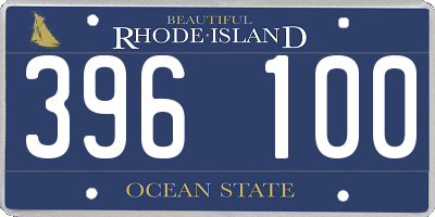 RI license plate 396100