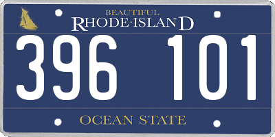RI license plate 396101