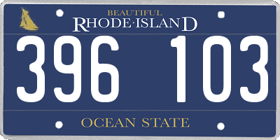 RI license plate 396103
