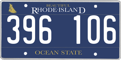 RI license plate 396106