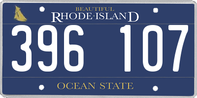 RI license plate 396107