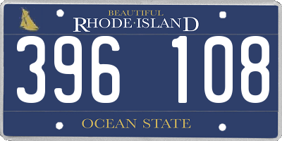RI license plate 396108