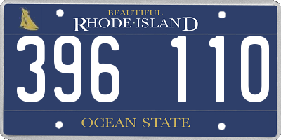 RI license plate 396110