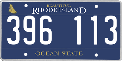 RI license plate 396113