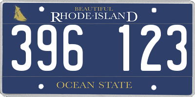 RI license plate 396123