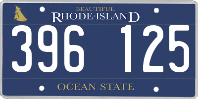 RI license plate 396125