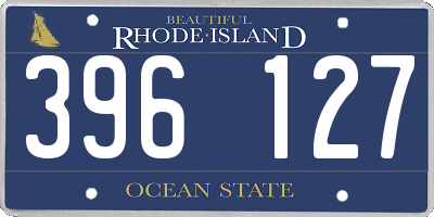 RI license plate 396127