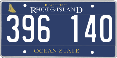 RI license plate 396140