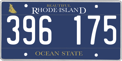 RI license plate 396175