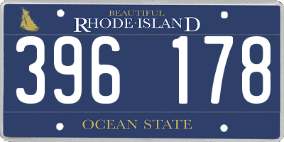 RI license plate 396178