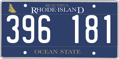 RI license plate 396181