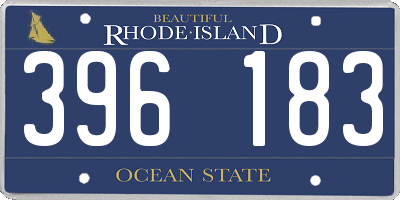 RI license plate 396183