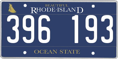 RI license plate 396193