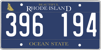 RI license plate 396194