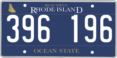 RI license plate 396196