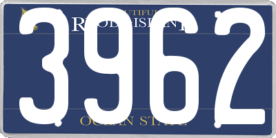 RI license plate 3962