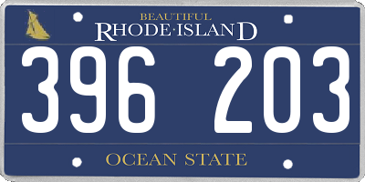 RI license plate 396203