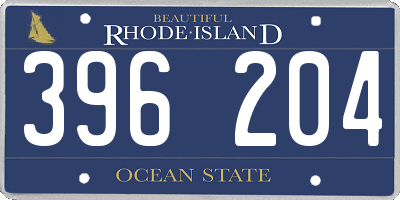 RI license plate 396204
