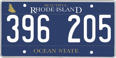 RI license plate 396205