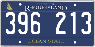 RI license plate 396213