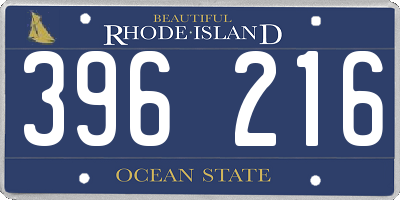 RI license plate 396216