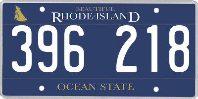RI license plate 396218