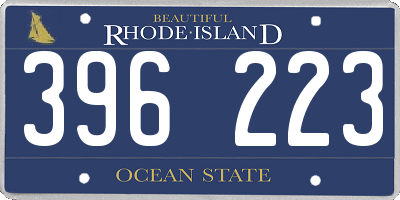 RI license plate 396223