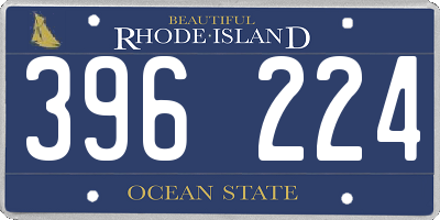 RI license plate 396224