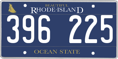 RI license plate 396225