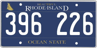 RI license plate 396226