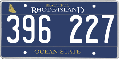 RI license plate 396227