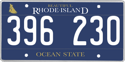 RI license plate 396230