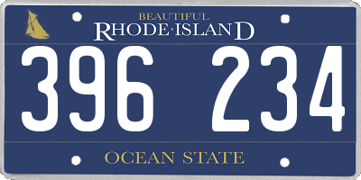 RI license plate 396234
