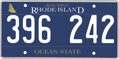 RI license plate 396242