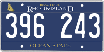 RI license plate 396243
