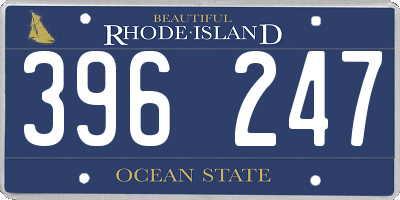 RI license plate 396247