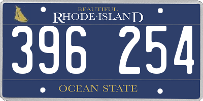 RI license plate 396254