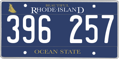 RI license plate 396257