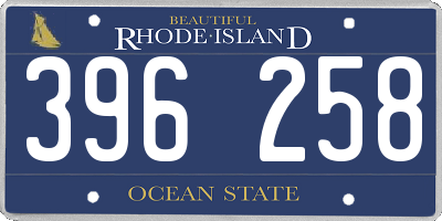 RI license plate 396258