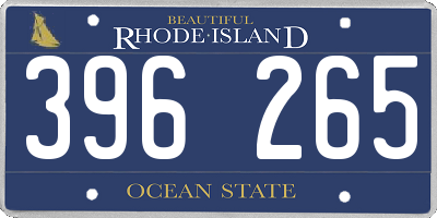 RI license plate 396265