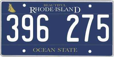 RI license plate 396275