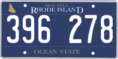 RI license plate 396278